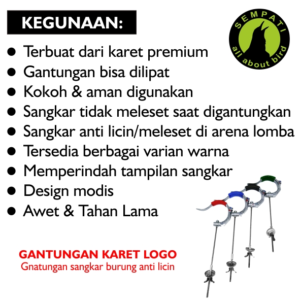 Gantungan Lipat Logo Oriq Jaya Stainless Anti Slip Sangkar Kandang