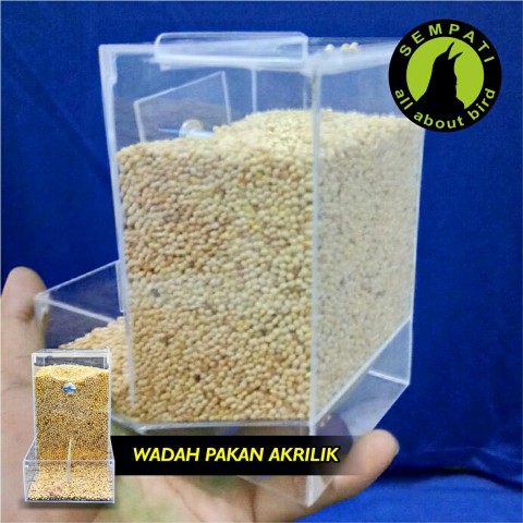 WADAH PAKAN BURUNG AKRILIK. Sold Out .