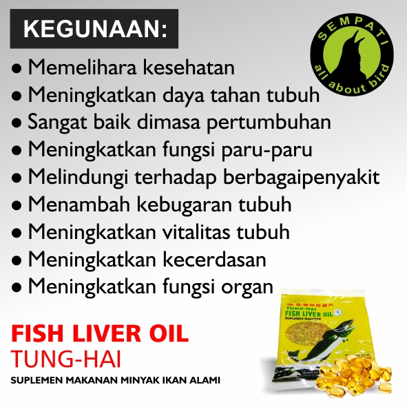 Fish Liver Oil Tunghai Tung Hai Minyak Ikan Vitamin Burung Meningkatkan Produksi Ternak Kesehatan Nafsu Makan Mengkilapkan Bulu Untuk Burung Lovebird Kenari Kacer Murai Pleci Dll Sempati Bird Shop