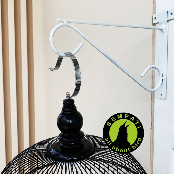 Gantungan Sangkar Burung Kandang Rak Pot Hias Dinding Besi Tempel