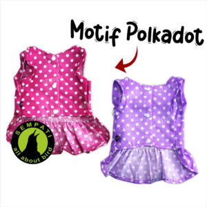 Baju Kucing Anjing Dress Motif Pulkadot (1)- BL