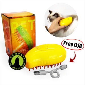 Sikat mandi kucing elektrik set USB (1) BL