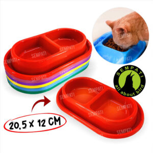 Tempat Makan Kucing Anjing Bowl Double Kecil (1) BL